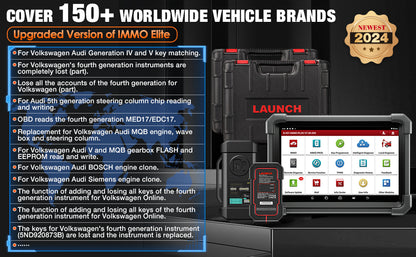 LAUNCH X431 IMMO PLUS Key FOB Programmer Car Diagnostic Tool OBD2 Scanner Professional Automotive Code Reader