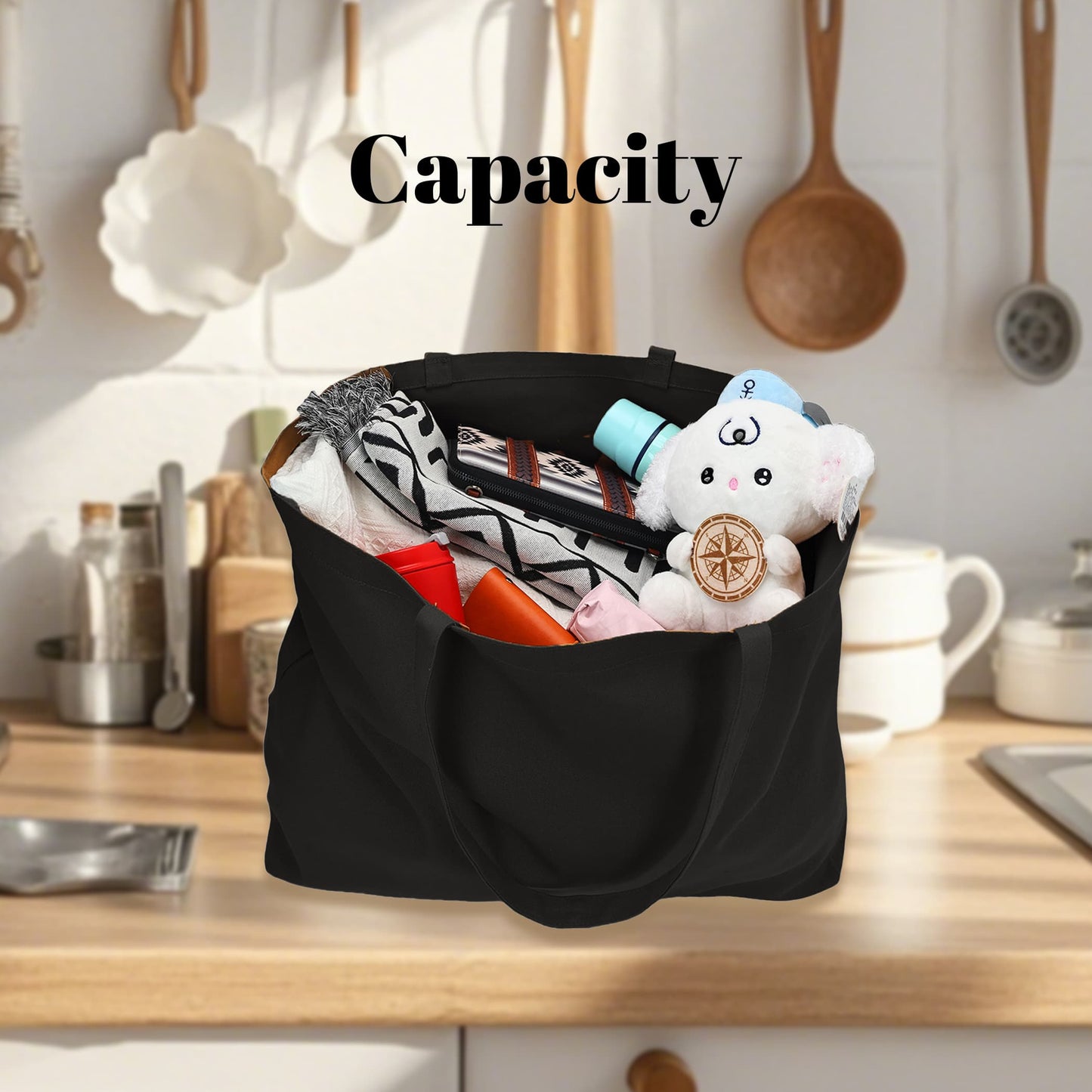 Eco Printed Reusable  Foldable Shopping Travel Extra-Wide Fabric Carry Tote Bag Grocery Shopping Canvas Market Bag