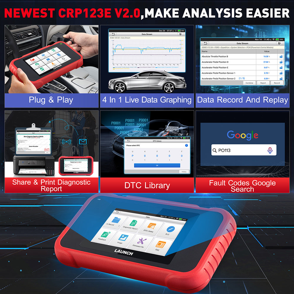 2025 X431 CRP123E V2.0  Car Diagnostic Scanner Obd2 Scanner  Code Reader Obd2 Auto Diagnostic Tool Scanner