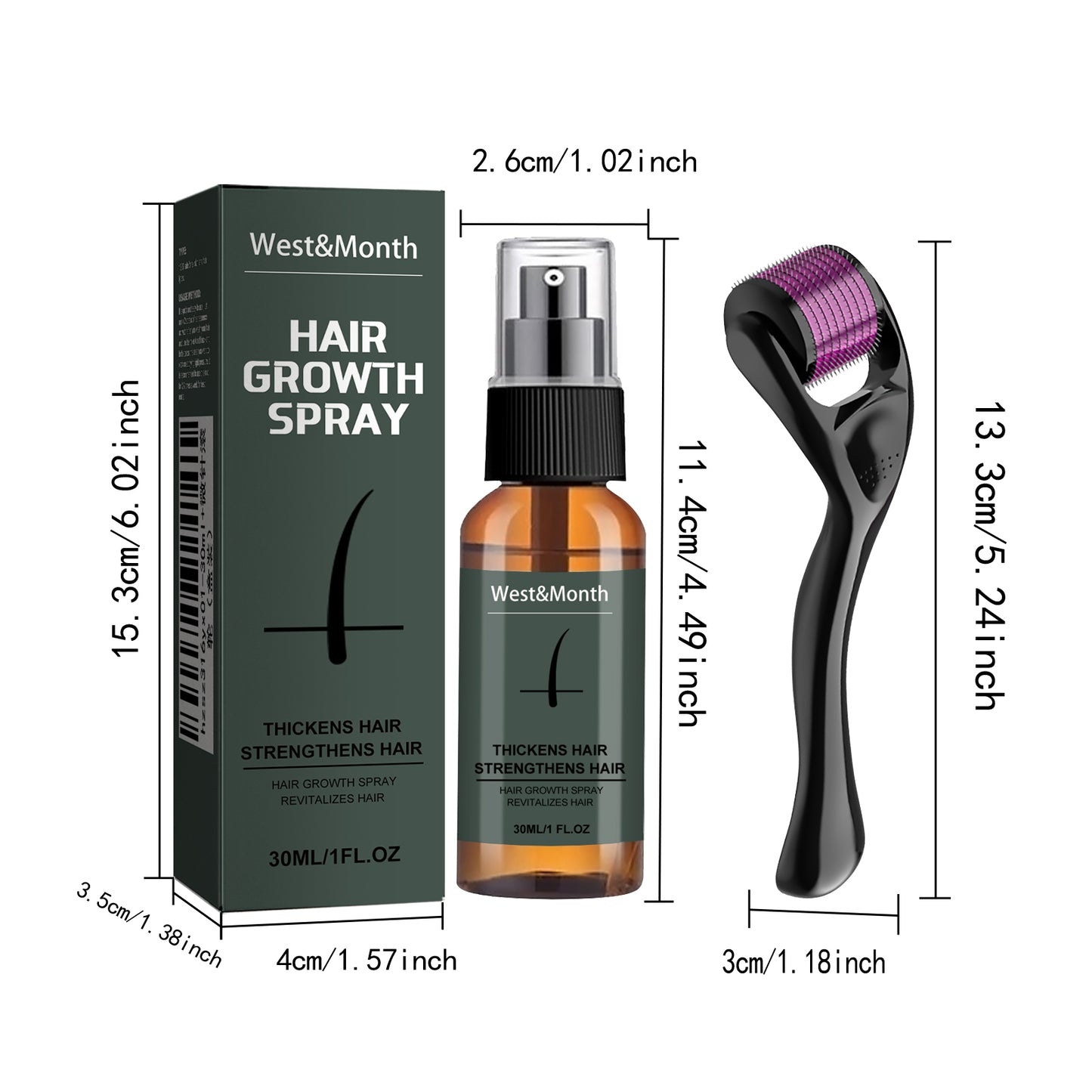 West&Month Beard Spray Set Moisturizing Spray Beard Care Promotes Beard Growth and Thickening Liquid