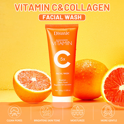 Chinese Vitamin C Amino Acid Facial Cleanser Face Glow and Cleans Brightening Oil Control Face Wash for Men Women