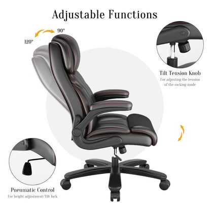 High Back Commercial Office Chair Adjustable Armrest Ergonomic Leather Comfortable Manager Desk Furniture Popular Modern Style