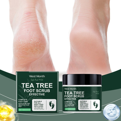 West&Month Tea Tree Foot Scrub Massage Softening Callus Cleaning Moisturizing Smooth Foot Scrub