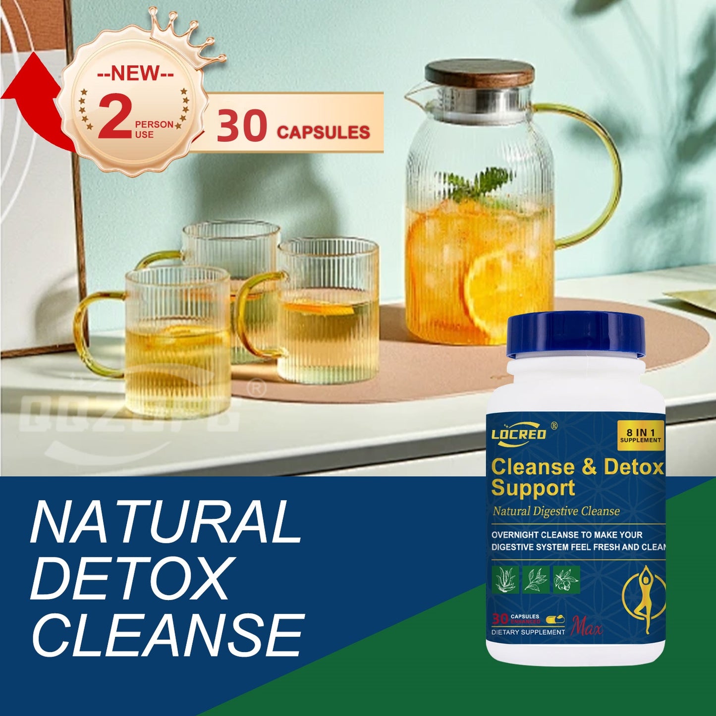 Cleanse & Detox Capsule Gentle Herbal  Supports Digestive Health 30 Capsules