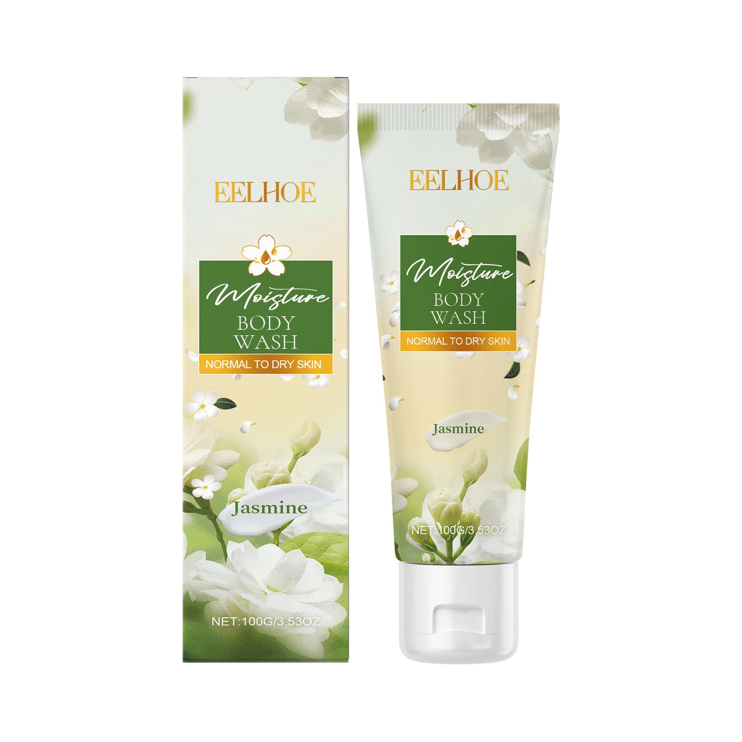 EELHOE Jasmine Moisturizing and Revitalizing Shower Gel Body Skin Gentle Cleansing Smooth Moisturizing Fragrant Shower Gel