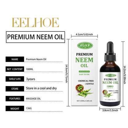 EELHOE Neem Oil Care Essential Oil Nourishing Scalp Skin Care Nail Care Neem Oil Massage Oil Nourishing Skin