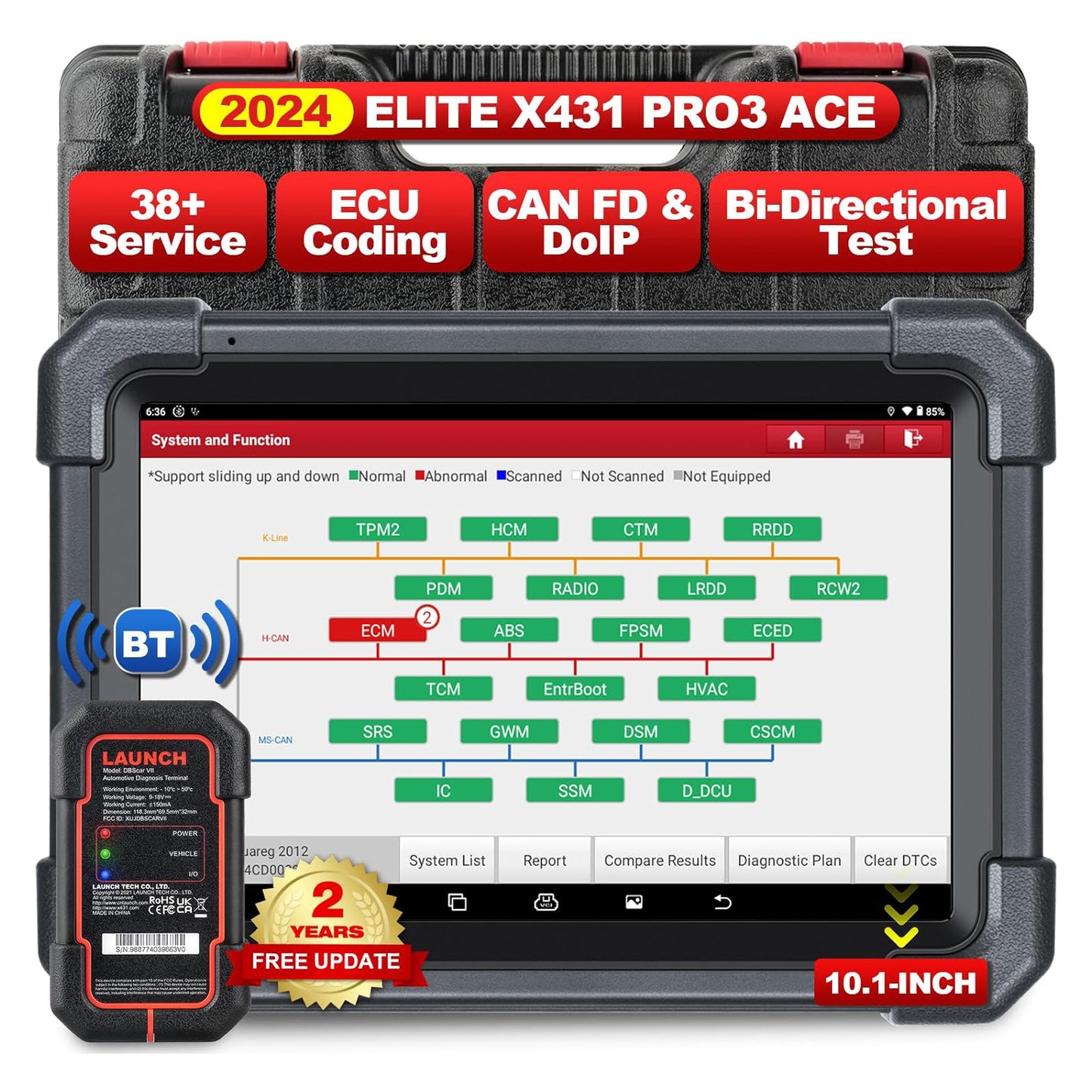 Launch X431 PRO3 ACE Elite CAN FD&DOIP Diagnostic Tool Machine for All Cars Online ECU Coding OBD2 Scanner With