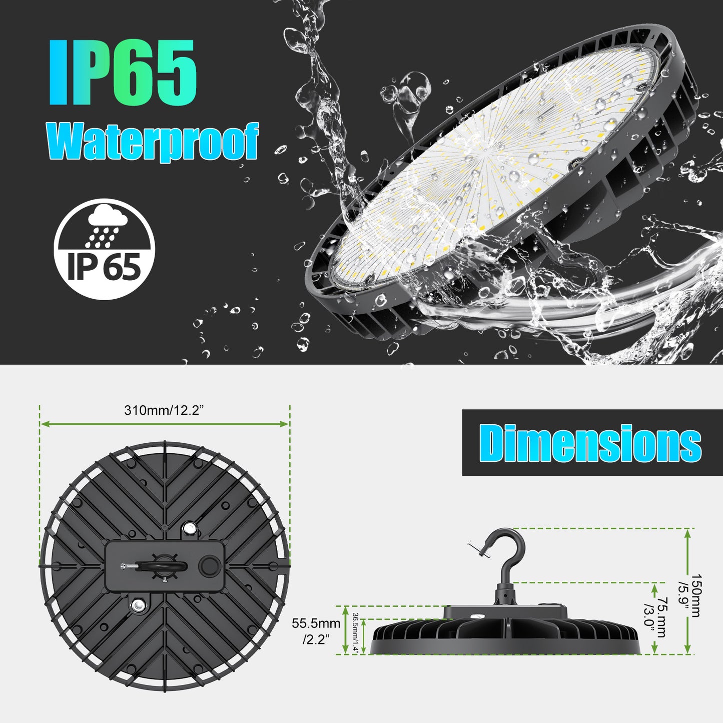 5 Years Warranty 100w 50000hrs 5700k Lighting Warehouse 3cct Switchable 150w Led Ufo High Bay Light