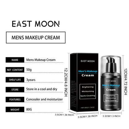 EAST MOON Men's Concealer Moisturizing Cream Skin Correcting Lightweight Long-lasting Moisturizing Brightening Concealer Cream