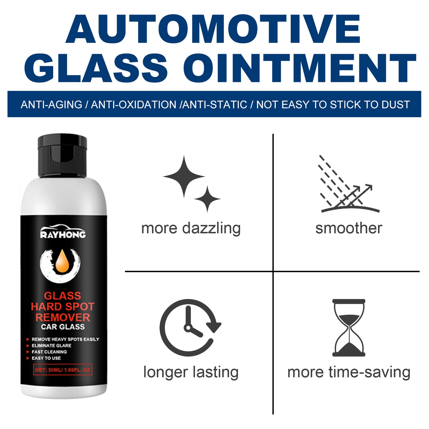 Rayhong Car Glass Deep Cleaning and Polishing Paste Glass Cleaning Stain Removal Scratch Repair Polishing Paste