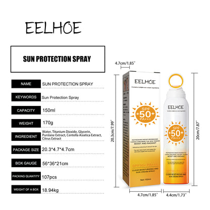 EELHOE Small Aperture Protective Spray UV Protection Waterproof Sweatproof Non-Fake White Clear Skin Feel