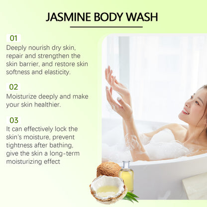 EELHOE Jasmine Moisturizing and Revitalizing Shower Gel Body Skin Gentle Cleansing Smooth Moisturizing Fragrant Shower Gel