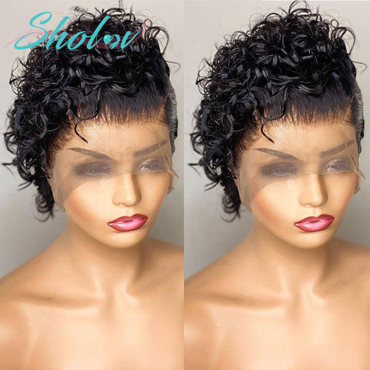 Brazilian Pixie Cut Wig Human Hair 13X1 Short Curly Lace Front Wigs Human Hair Short Curly Wigs for Black Women Human Hair