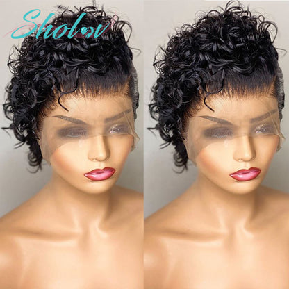 Brazilian Pixie Cut Wig Human Hair 13X1 Short Curly Lace Front Wigs Human Hair Short Curly Wigs for Black Women Human Hair