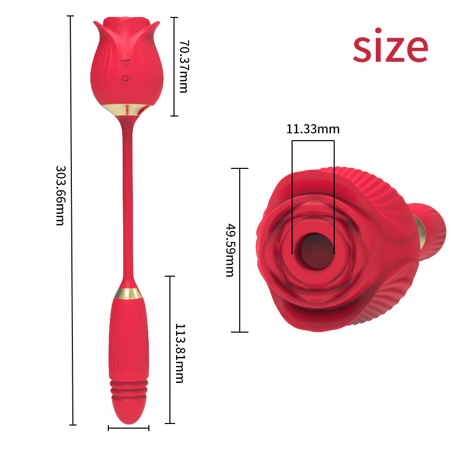 2in1 Rose Toy Vagina Sucking Vibrator Intimate Good Nipple Sucker Oral Licking Clitoris Stimulation Powerful Sex Toys for Woman