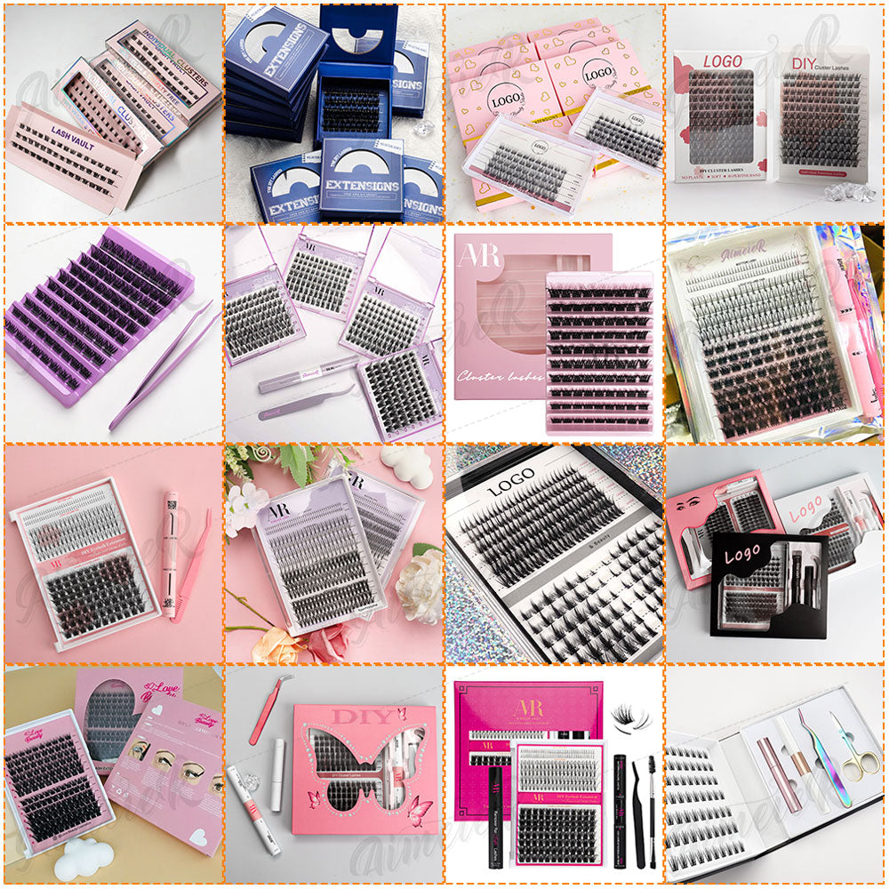 US Local Stock DIY Segment Eyelashes Individual Lash Extension Mega Set 336 Pcs Silk Cluster Lashes Book