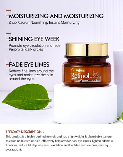 GUANJING Natural Skincare Retinol Eye Cream Vegan Organic Anti Aging Moisturizer Anti-wrinkle Skin Whitening Retinol Eye Cream