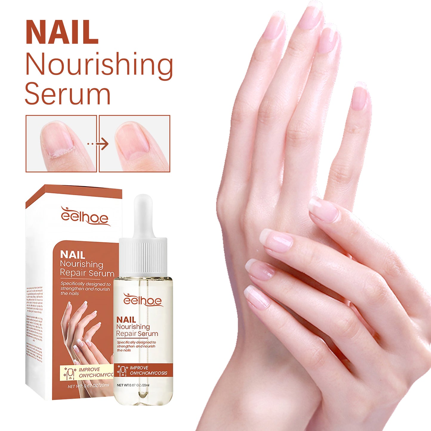 EELHOE Nail Care Essence Hand and Foot Nail Repair Soft Nail Thickening Moisturizing Brightening Nail Care Essence