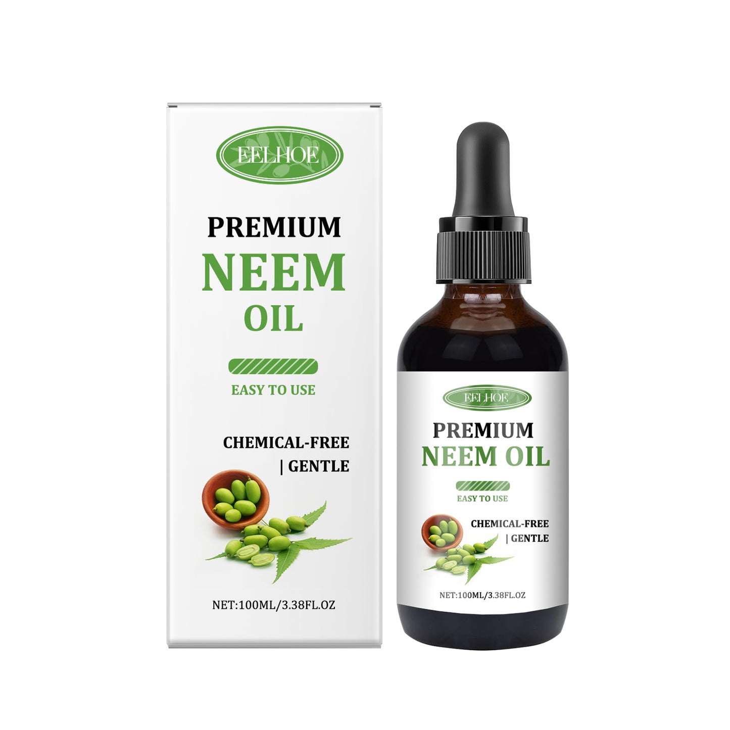 EELHOE Neem Oil Care Essential Oil Nourishing Scalp Skin Care Nail Care Neem Oil Massage Oil Nourishing Skin