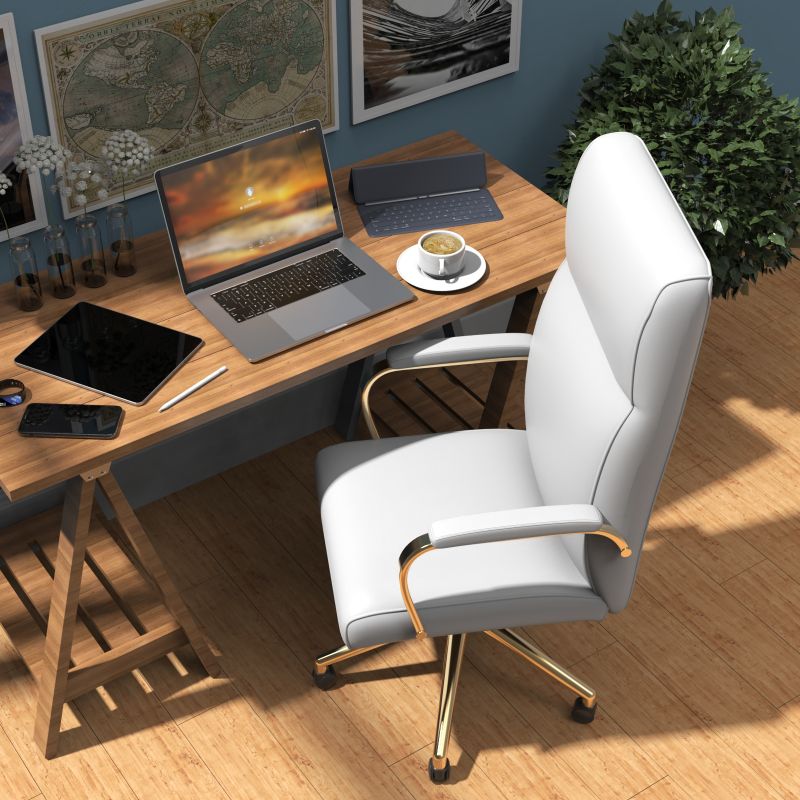 Modern Computer Desk Set Reclining Ergonomic Office Chair Apartment Stripes Home Office Furniture Executives Apartments Metal