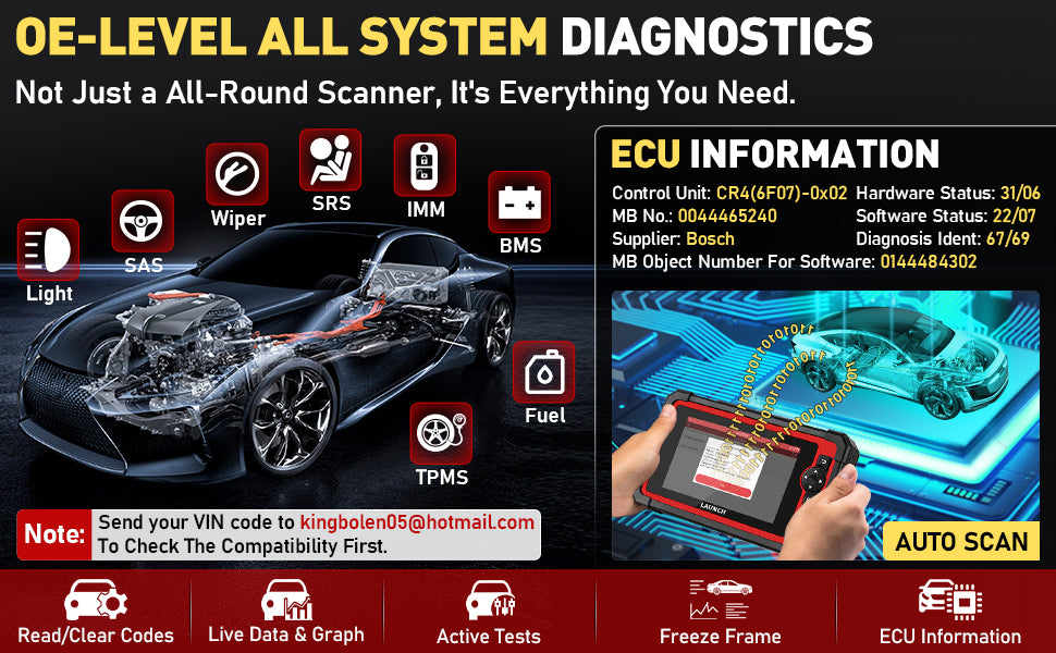 LAUNCH  CRP919E Full Function ENGABS/SRS/Transmision OBD/OBDII Code Reader X431 Diagnostic Tool Auto Scanner