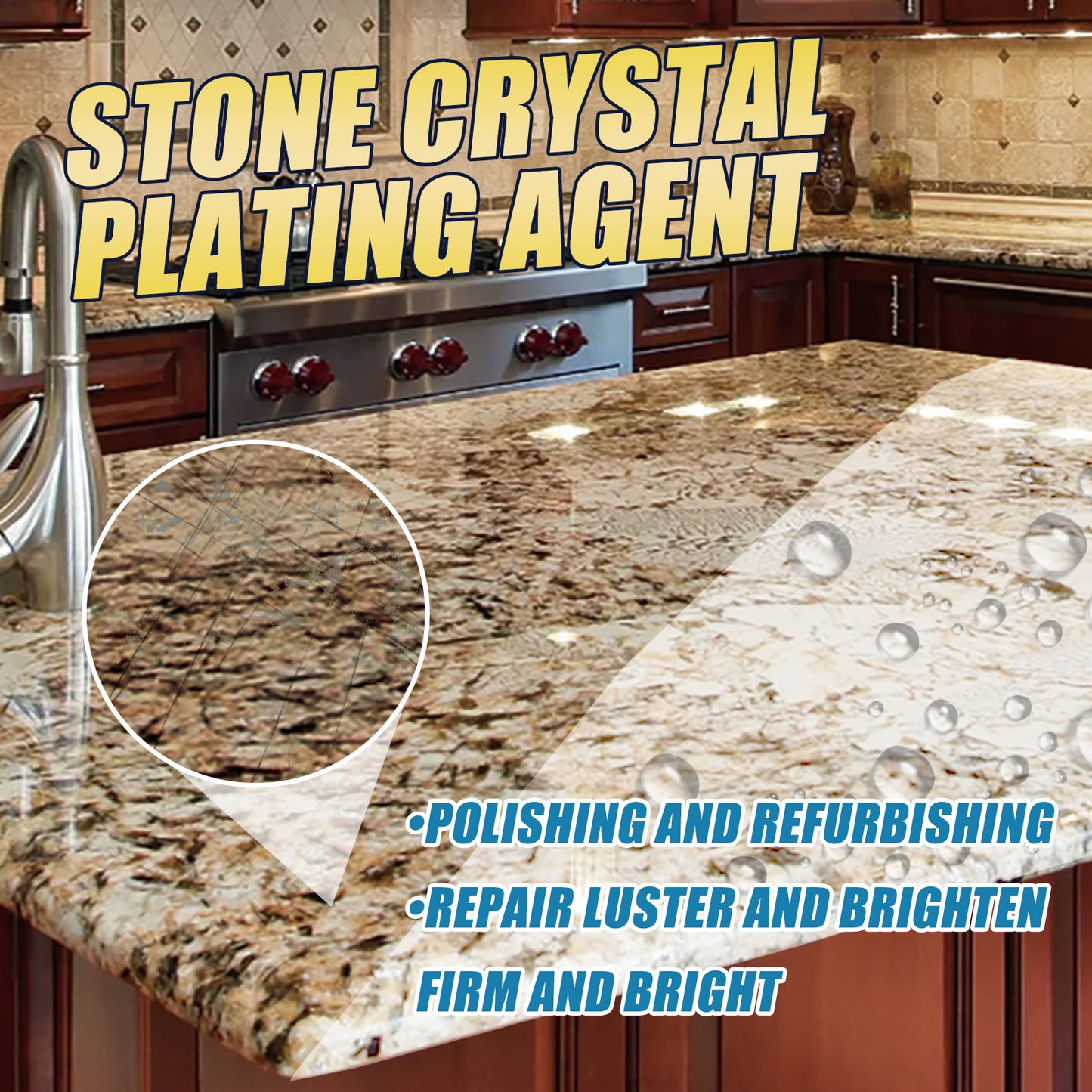 Jaysuing Stone Crystal Plating Agent Kitchen Quartz Tile Countertop Scratch Repair Cleaning Stain Brightening Agent