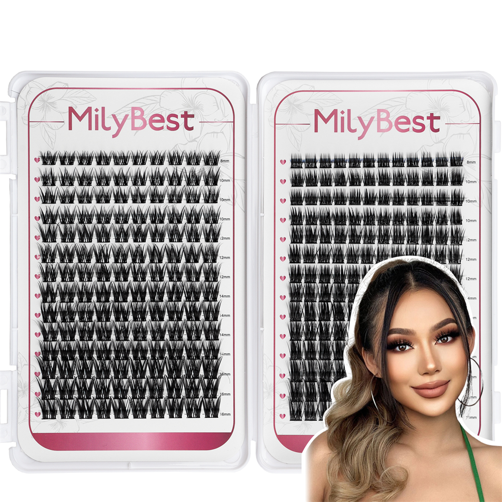 US Local Stock DIY Segment Eyelashes Individual Lash Extension Mega Set 336 Pcs Silk Cluster Lashes Book