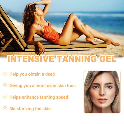 Hoygi Intense Tanning Gel Summer Beach Sunbathing Tanning Gel for Golden Wheat Skin Tone Body Moisturizing Gel