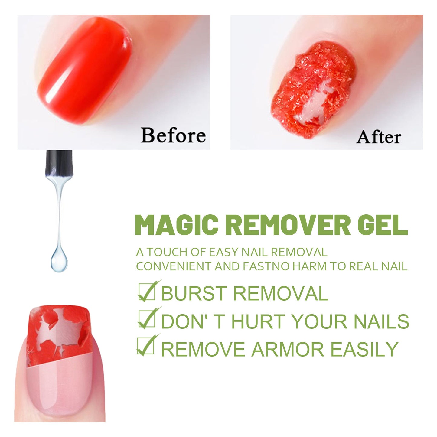 EELHOE Burst Nail Polish Remover Lazy No-Hurt Hand Quick Adhesive Remover for UV Gel Nail Polish, Nail Salon Special Use