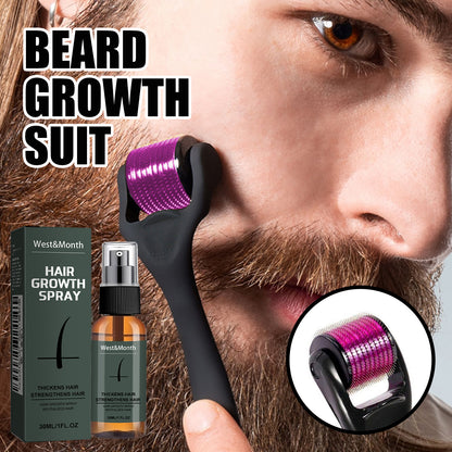 West&Month Beard Spray Set Moisturizing Spray Beard Care Promotes Beard Growth and Thickening Liquid