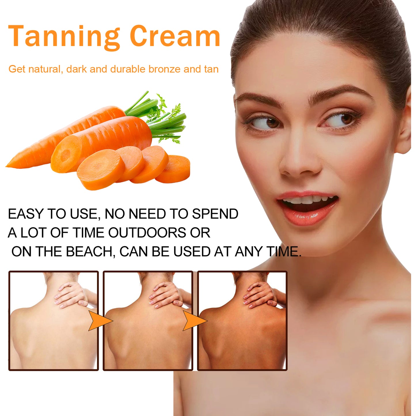 EELHOE Tanning Cream Outdoor Beach Sunbathing Aid Wheat Color Bronze Skin Moisturizing Skin Tanning Aid