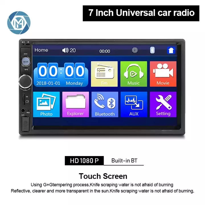 7inch 2 DIN Car Audio Touch Screen Media Stereo Built-in BT Mirror Link and Android Phone With Camera Car Stereo