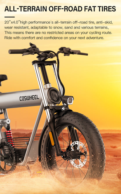 COSWHEEL T20 Free Shipping EU USA Warehouse CE 500w 1000w Oils Brake Electric Bicycle Electric City Bike