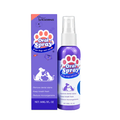 Yegbong Cat and Dog Teeth Cleaning Spray Stain Removal Fresh Breath Pet Oral Care Spray