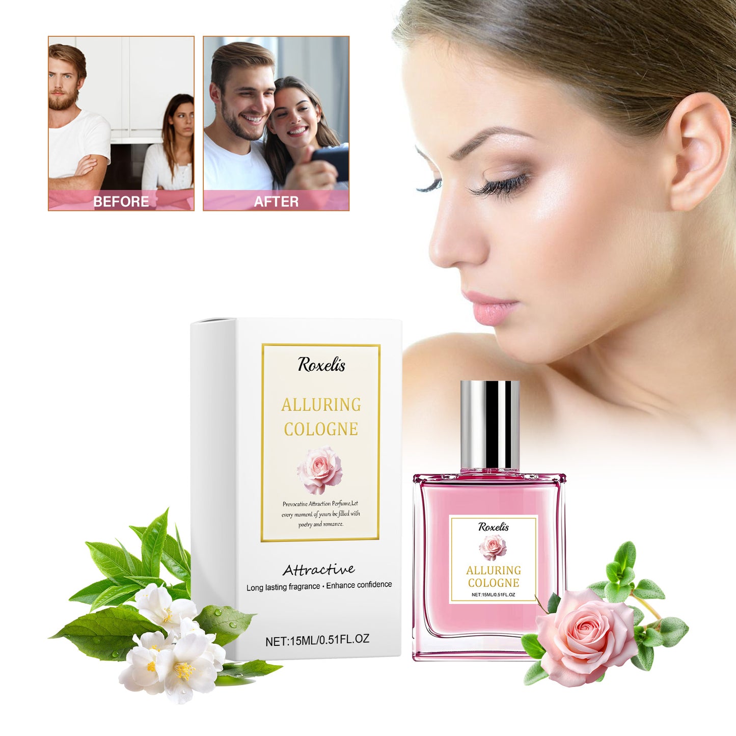 Pheromone Perfume Rose Fresh and Elegant Perfume Dating Atmosphere Gives off Charm Lasting Fragrance Perfume for Women