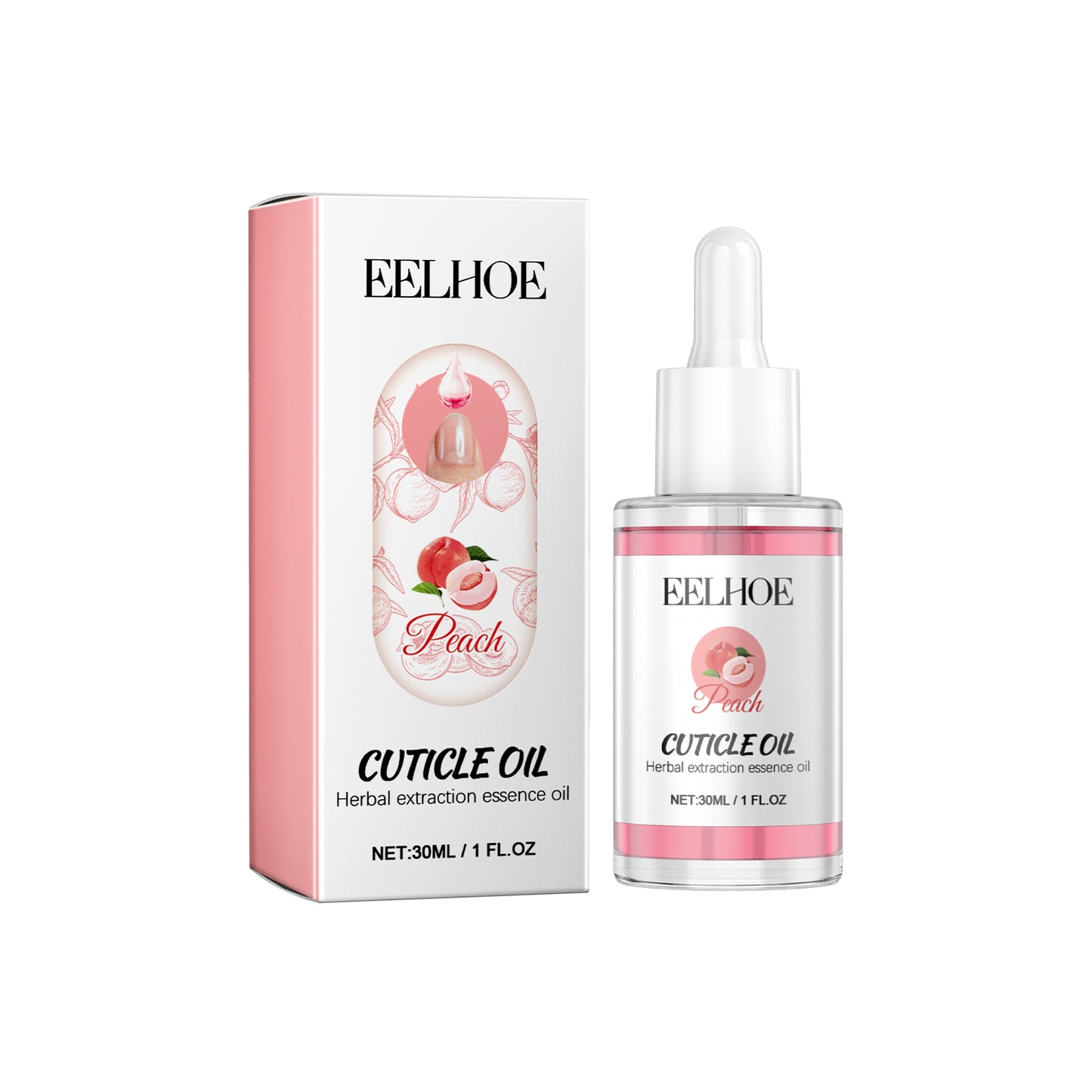 EELHOE Peach Nail Care Oil Nail Repair Solution for Hands, Feet, Ingrown Nails, and Nail Fungus with Brightening and Thickening Effects