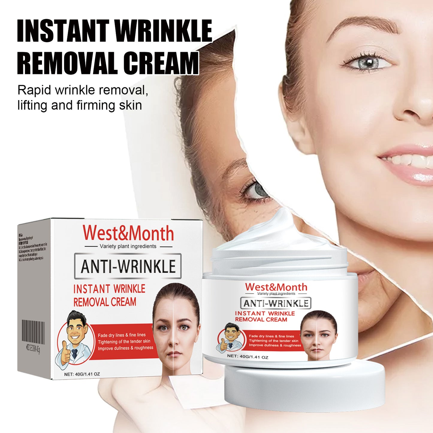 West&Month Facial Moisturizing Cream Firming Nourishing Repair Facial Skin Improve Dryness Hydrating Face Cream