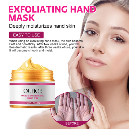 OUHOE Exfoliating Hand Mask Moisturizing and Softening Skin, Relieves Dry and Rough Hands, Prevents Cracking