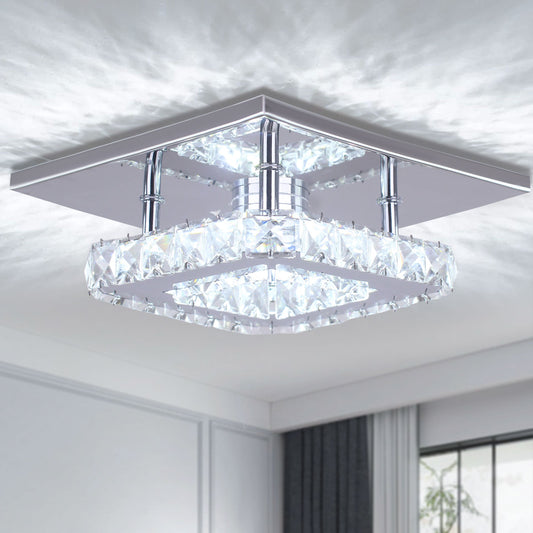 7.8-Inch Modern Exquisite LED Ceiling Light Crystal Chandelier for Bedrooms and Small Rooms Corridors