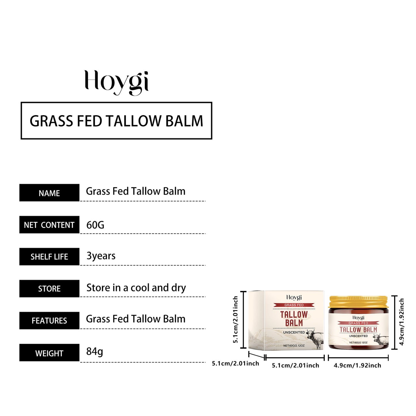 Hoygi Tallow Moisturizing Cream Nourishing Moisturizing Dry Skin Soft Smooth Skin Care Cream Gentle Care