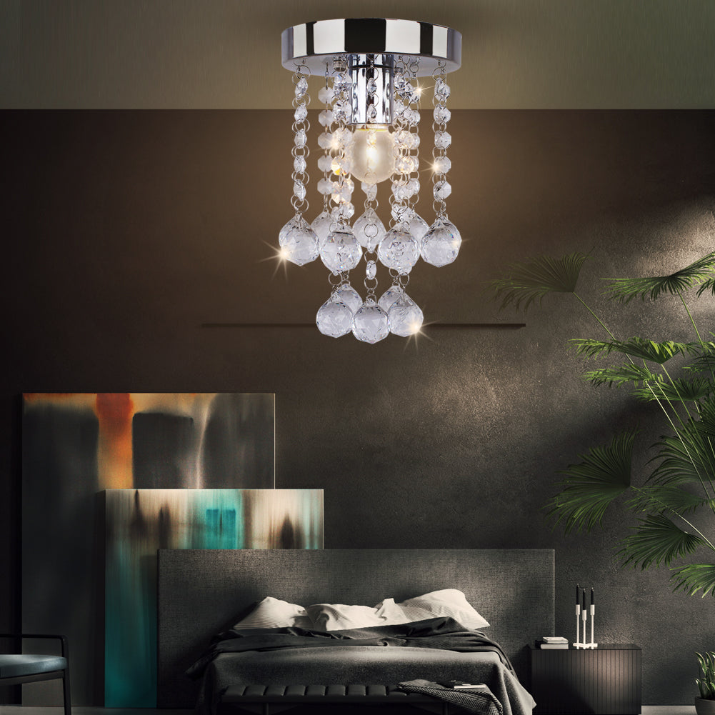 K9 Modern LED Pendant Lights Small Gold Chrome Crystal for Bedroom Balcony Hallway Lighting for Room Decoration