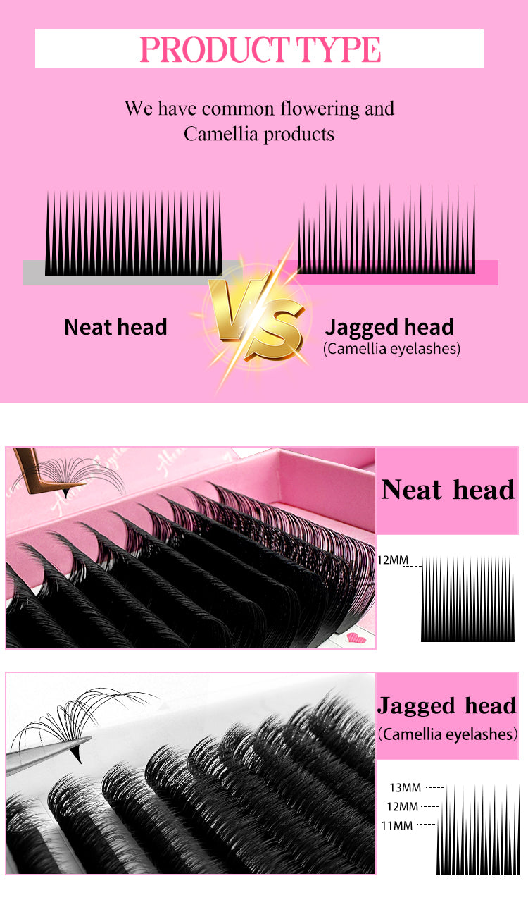 Abonnie Easy Fan Lashes Mega Volume Eyelash Extensions Self Fanning Lashes Volume Eyelash Extensions Cil 2 Boxed-packed