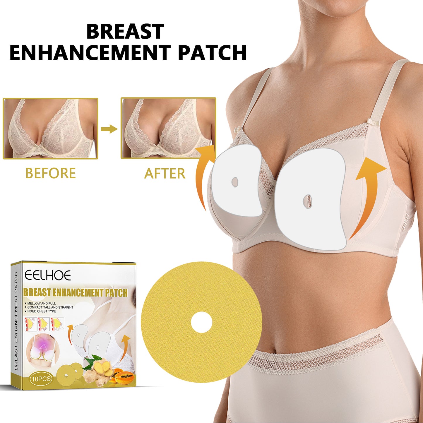 EELHOE Breast Care Patch Ginger Breast Lift Pads Firming and Enhancing Bust Care