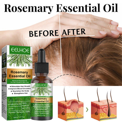 EELHOE Rosemary Hair Care Essential Oil Gentle Scalp Care Smooth Gloss Natural & Fluffy Hair Care Essential Oil