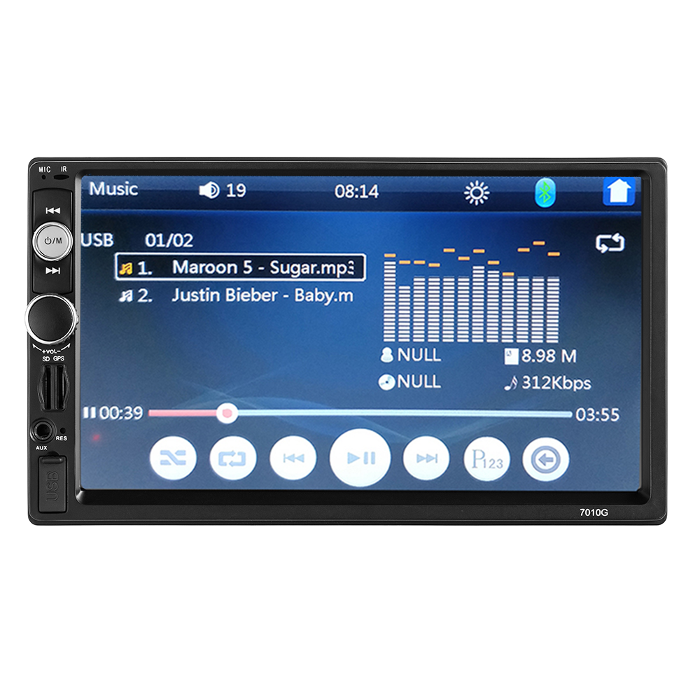 Universal 2Din 7inch 7010 Car Radio With Rear View Lens SD/USB/BT Radio Gps Navigation Touch Screen Stereo FM Audio DVD Player