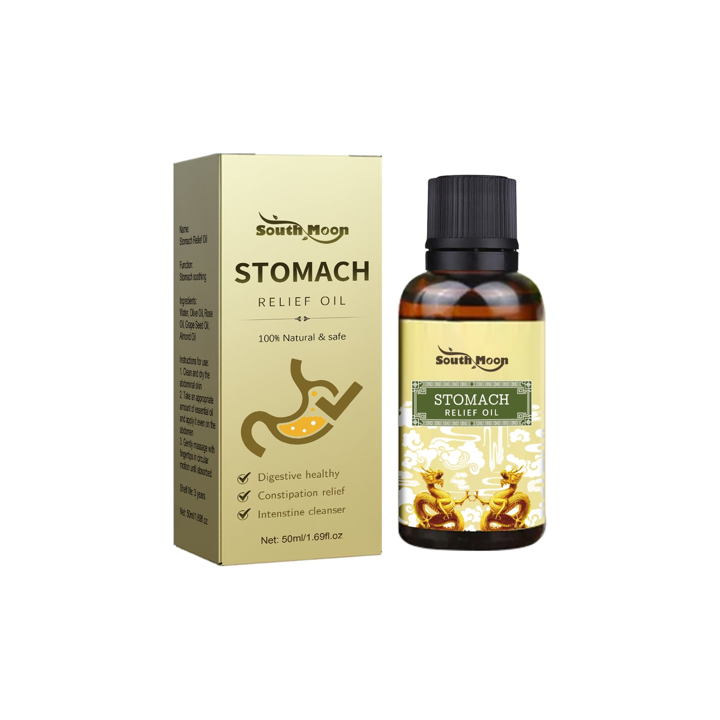 South Moon Stomach Soothing Oil Qing Su Bian Relieves Gastrointestinal Discomfort Massage Care Firming Slimming Oil