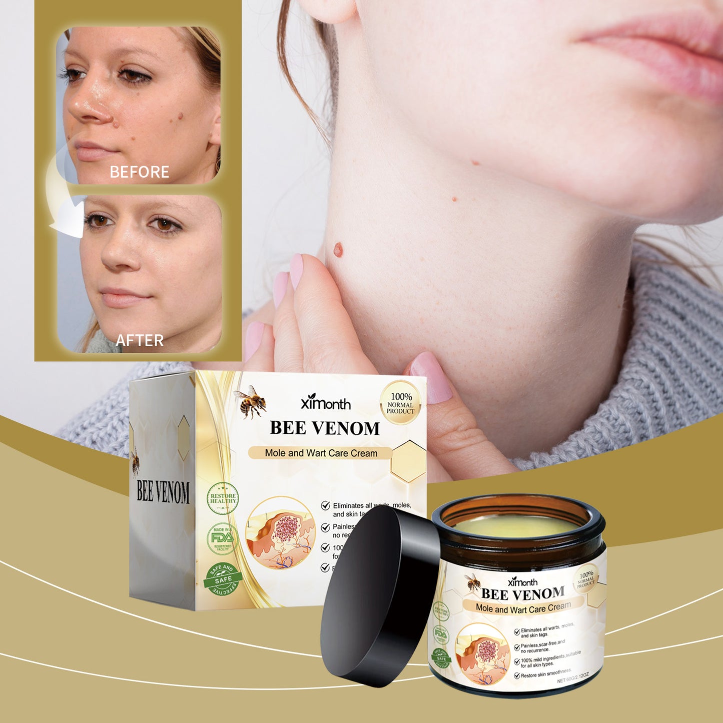 Ximonth Kyou Mole Cream Gentle Cleansing Skin Smooth Skin Moisturizing Repair Skin Care Cream