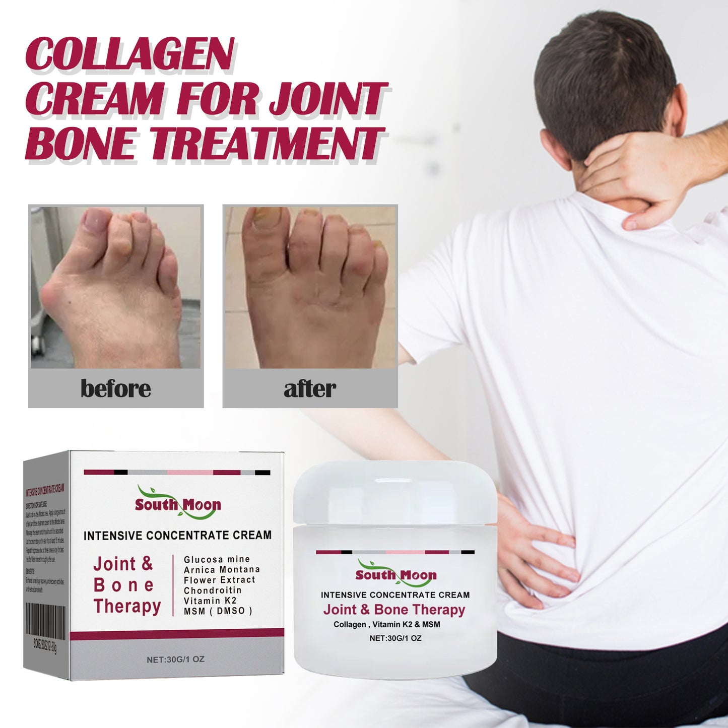 South Moon Joint Bone Collagen Cream Soothing Joint Bone Pain Deformation Correction Repair Cream