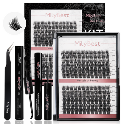 US Local Stock DIY Segment Eyelashes Individual Lash Extension Mega Set 336 Pcs Silk Cluster Lashes Book