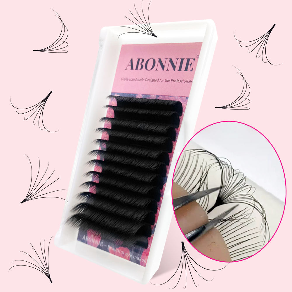 Abonnie Easy Fan Lashes Mega Volume Eyelash Extensions Self Fanning Lashes Volume Eyelash Extensions Cil 2 Boxed-packed